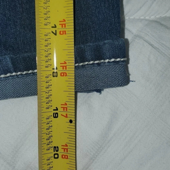 New Direction Weekend Blue Jean Shorts with Studs and Cuffed Leg - Picture 6 of 11